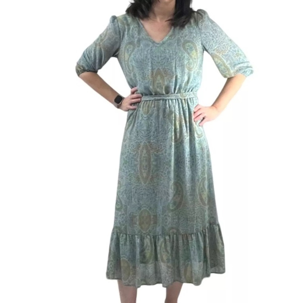 Jane & Delancey Blue Paisley Print Dress Size Medium - Picture 2 of 13